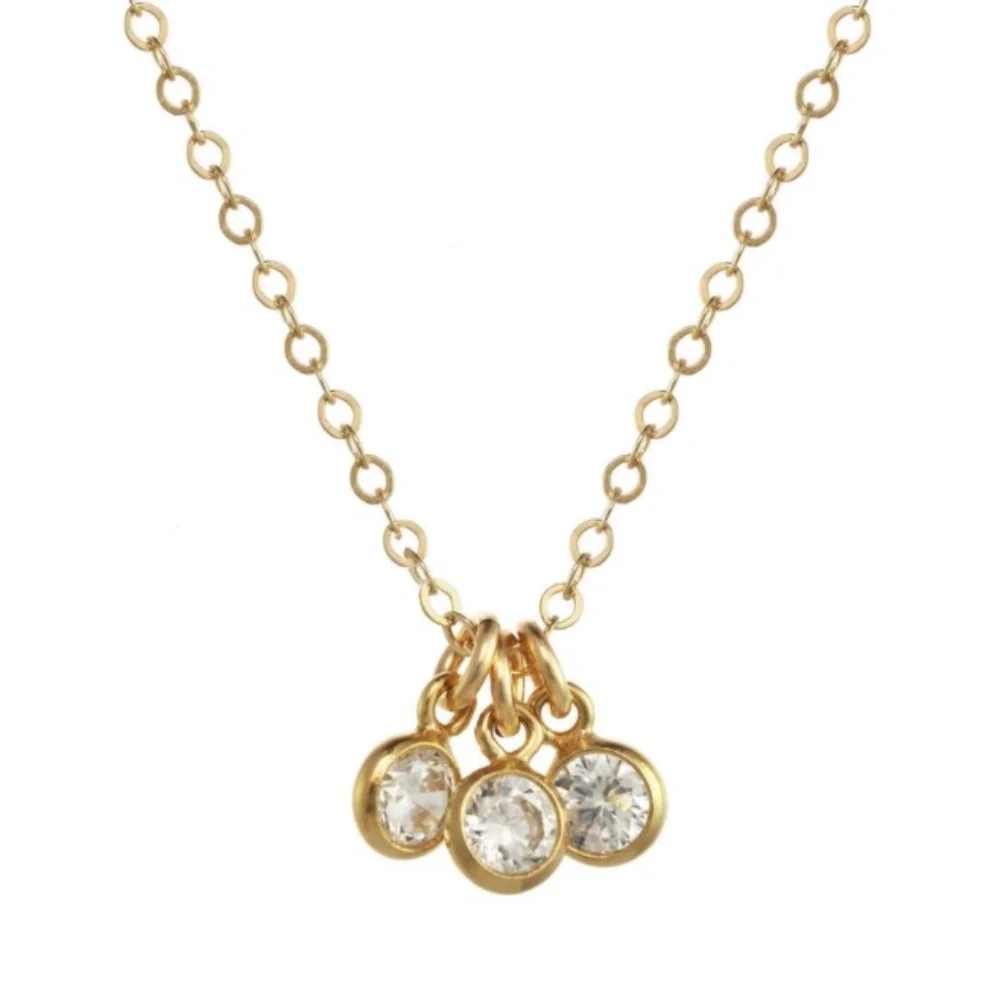 NWT Fireworks Sabina Necklace Swarovski Crystals 14K Gold-Filled - Picture 1 of 7